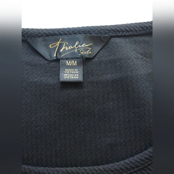 Thalia Sodi Sleeveless Top Black Solid &  Detachable Gold Silver Necklace Chain - Picture 2 of 12